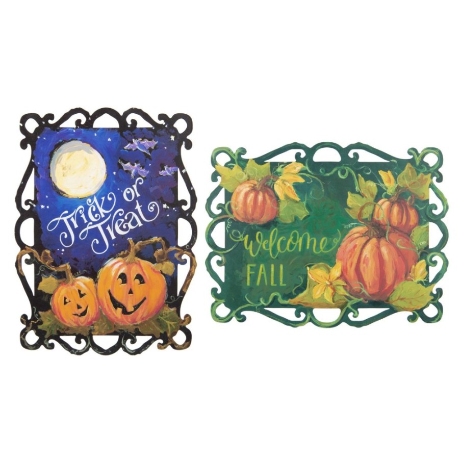 Halloween The Round Top Collection Reversible Fall And Trick Or Treat Sign